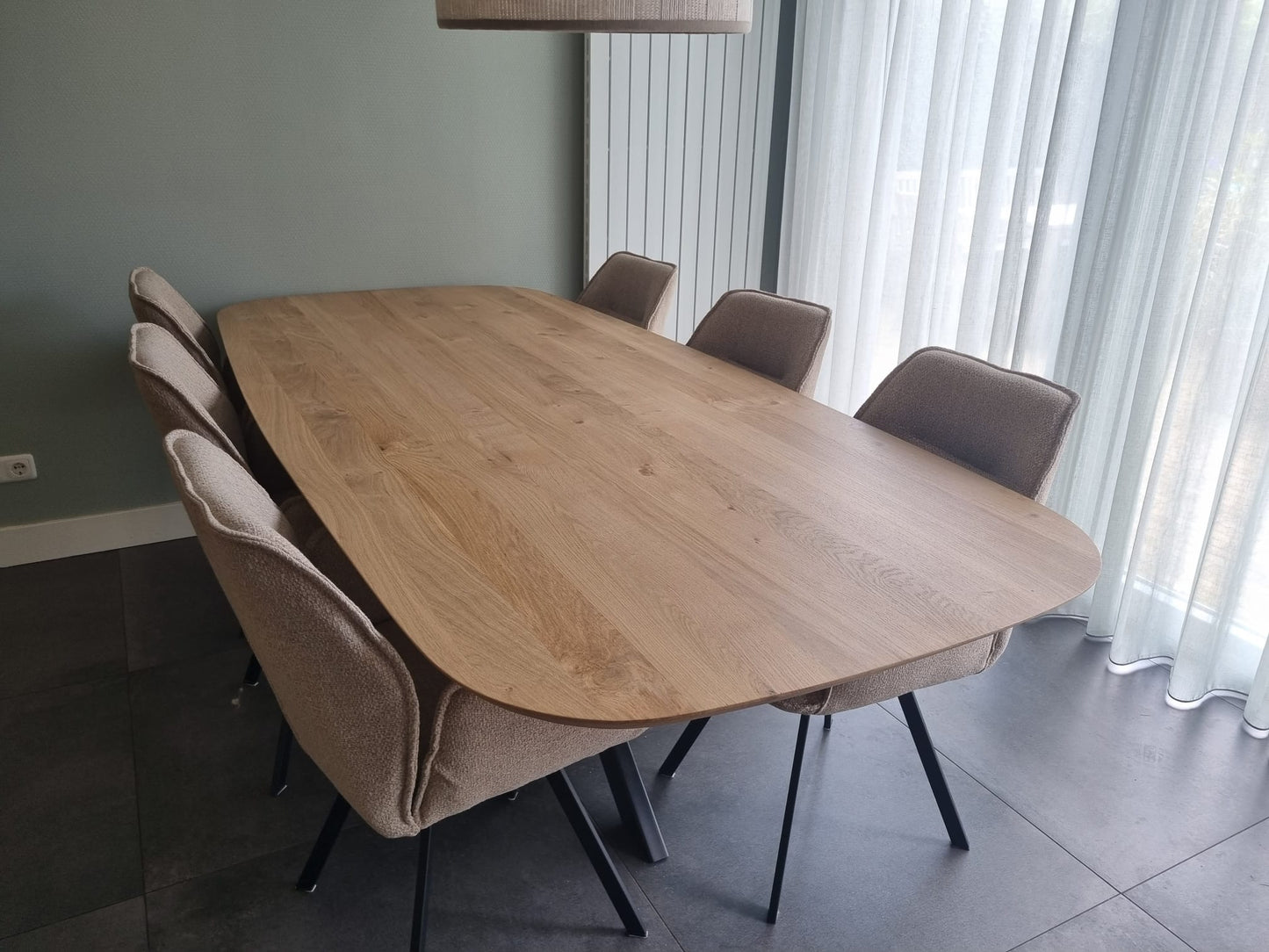 Deens ovale eettafel - 3 cm - Spinpoot smal