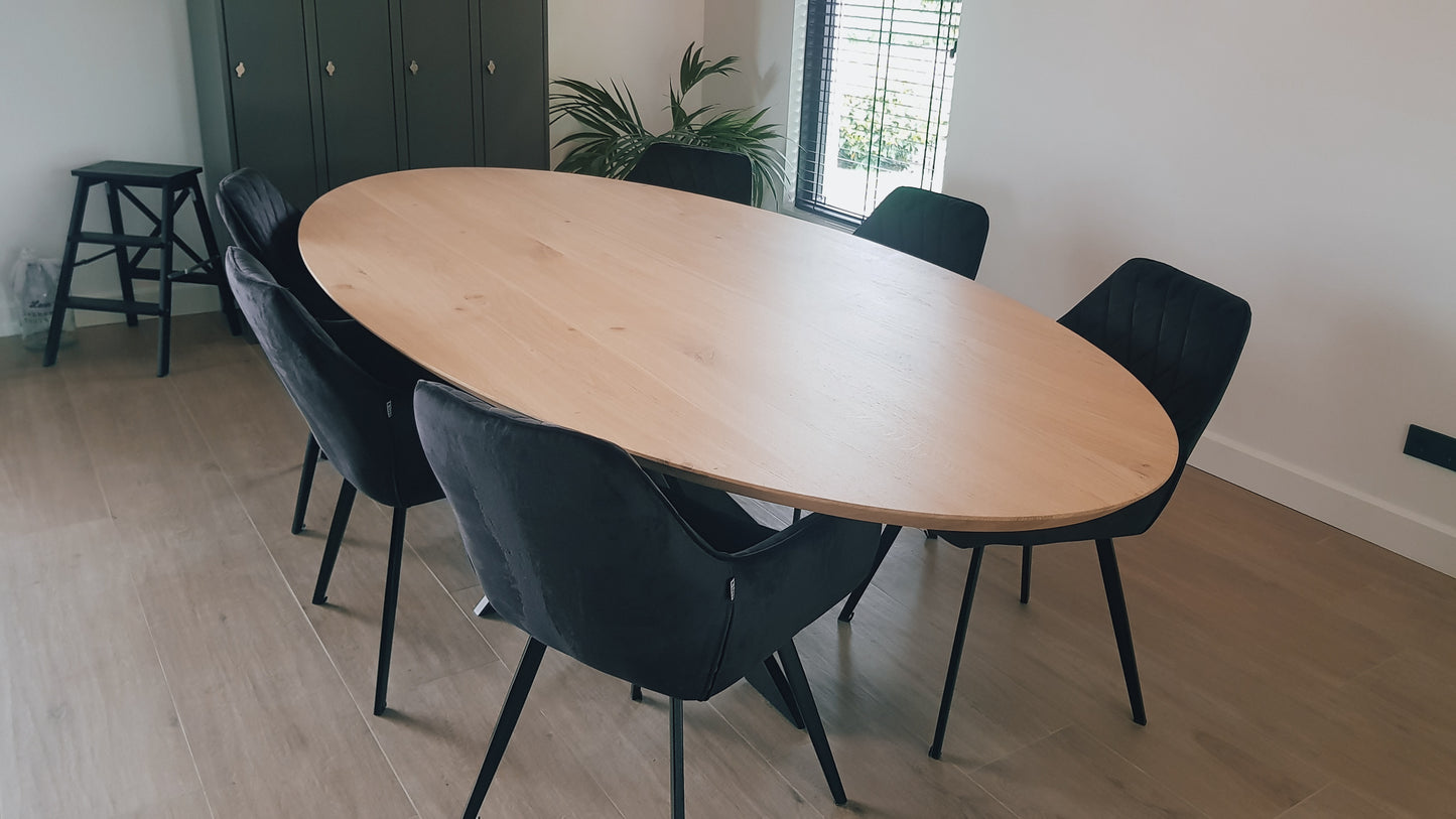 Ovale eettafel - 3 CM - Smalle Spinpoot