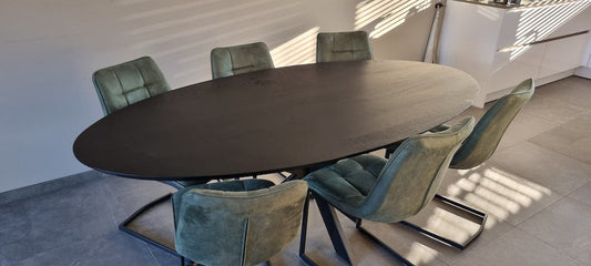 Ovale eettafel - 3 CM - Smalle Spinpoot