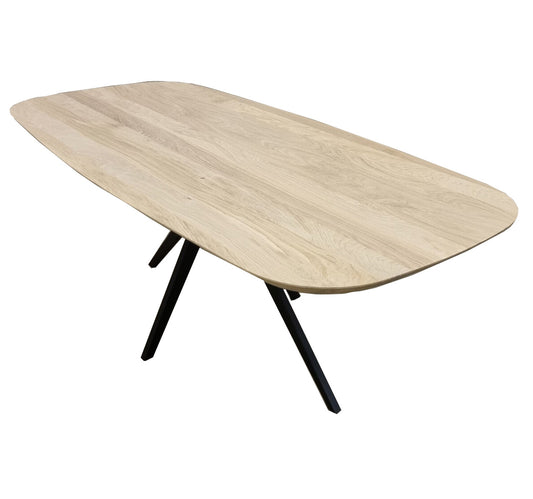 Deens ovale eiken eettafels met tapse spinpoot