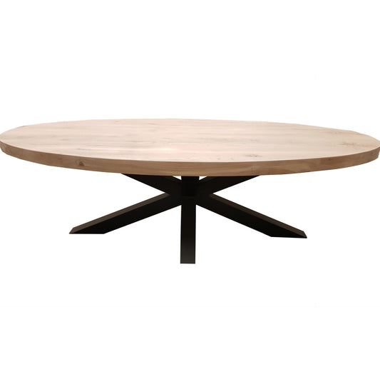 Ovale eettafel - 4 CM - spinpoot 8x8