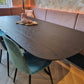 Deens ovale eiken eettafels met tapse spinpoot